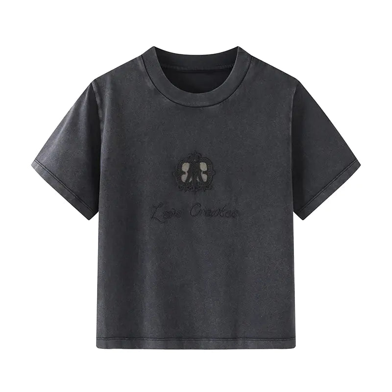 Cute Girl Printed Short Sleeve