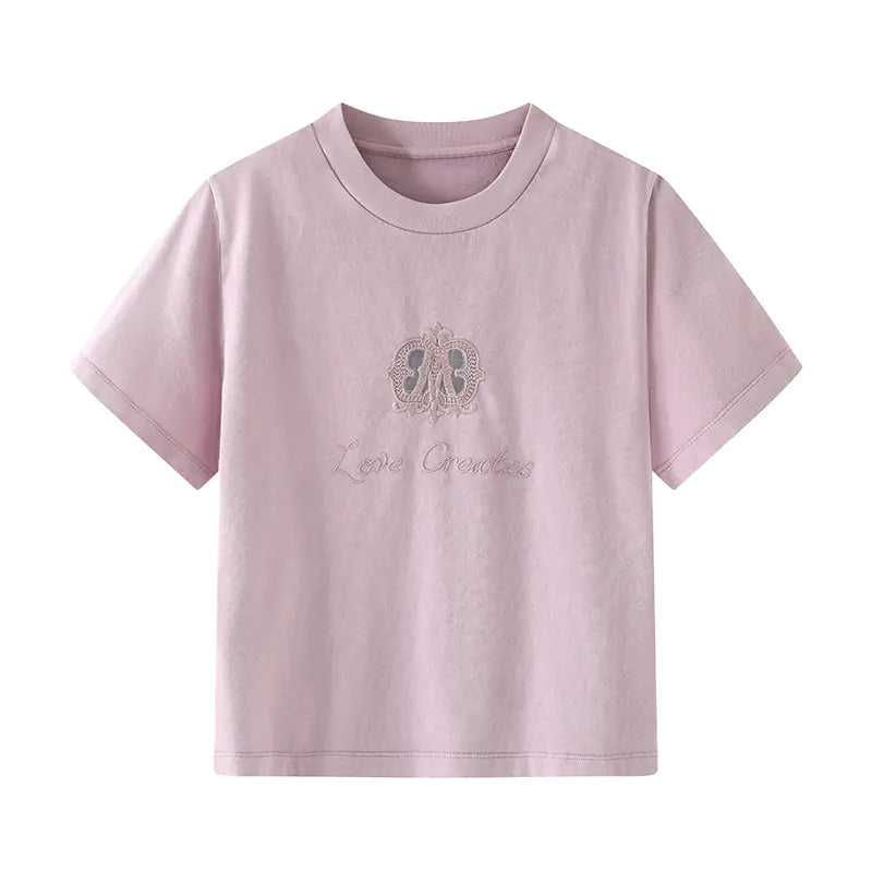 Cute Girl Printed Short Sleeve