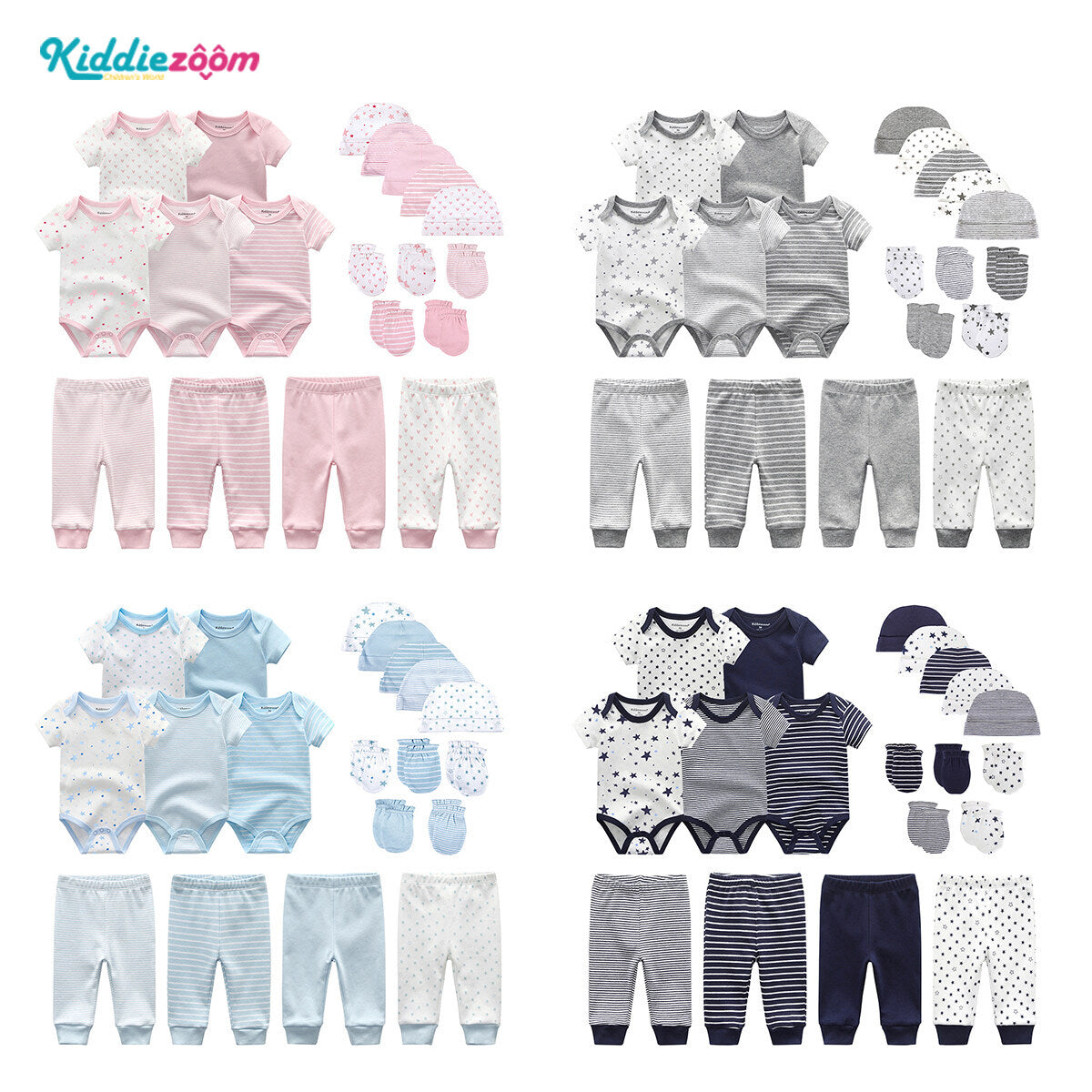 Kiddiezoom Cotton Star | 19-Piece Baby Outfit Set