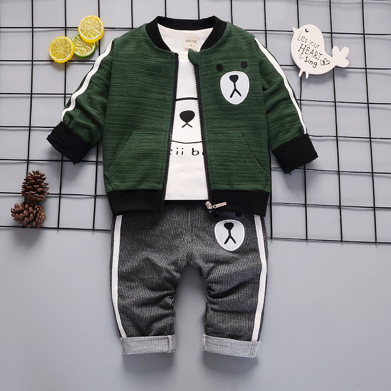 Kids' Cartoon Long Sleeve 3-Piece Outfit Set | 0-4 Years