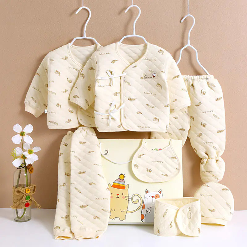 Newborn Cotton Baby Gift Set - 7 Piece Winter Outfit